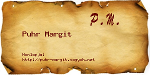 Puhr Margit névjegykártya